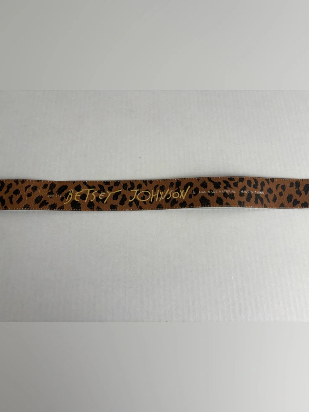 Betsy Johnson Wide Beige and Black Snakeskin Print Belt Size S